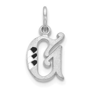 14k White Gold, Isabelle Collection, Mini Letter G Initial Charm